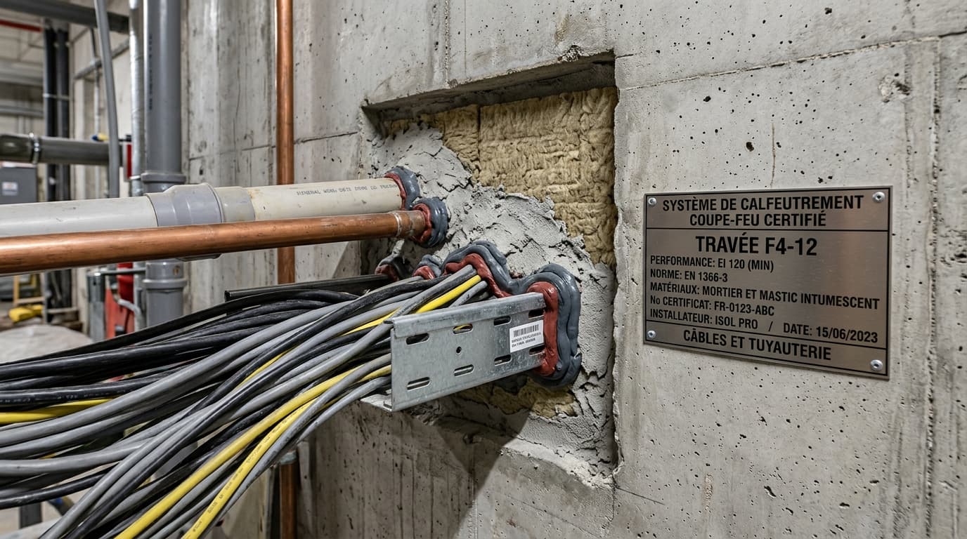 Calfeutrement Coupe-Feu EI120 de Trémies & Traversées Multi-Fluides
